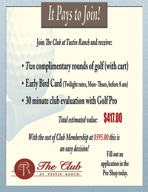 It pays to join Tustin Ranch
