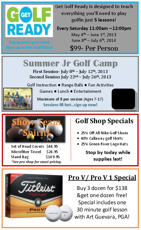 Green River Golf Club Spring 2013 Specials