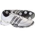 Adidas Mens Powerband 3.0 S Golf Shoes (White/Dark Silver Metallic)
