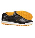 Ecco Mens Golf Street Premier Golf Shoes (Licorice/Coffee/Fanta)