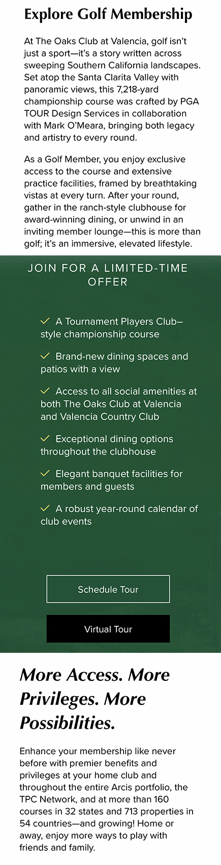 The Oaks Club at Valencia Membership Information